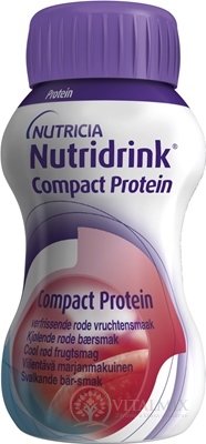 NUTRIDRINK COMPACT PROTEIN s príchuťou chladivého červeného ovocia (inov.2022) 24x125 ml (3000 ml)